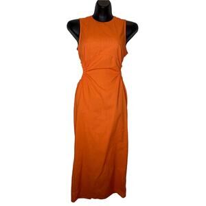 Commense Orange Sleeveless Dress with Cutout Back Design - Medium